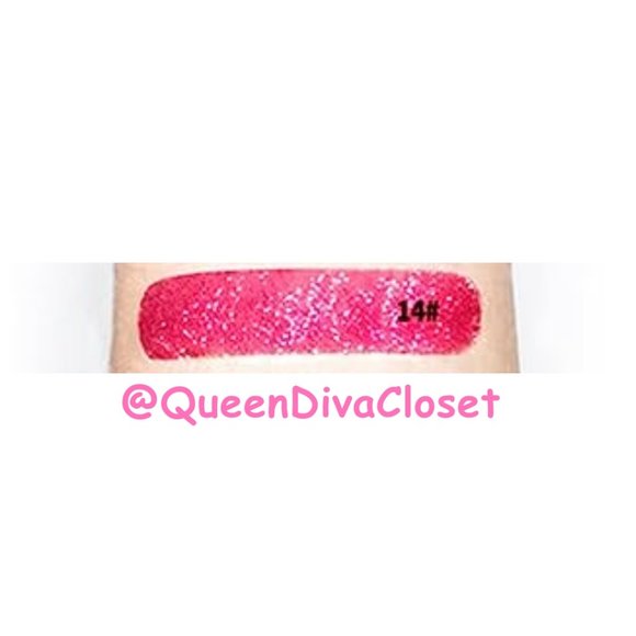 Lux Matte Magenta Dark Pink #14 Lasting Glitter Gloss Liquid Lipstick Tint - Picture 4 of 6